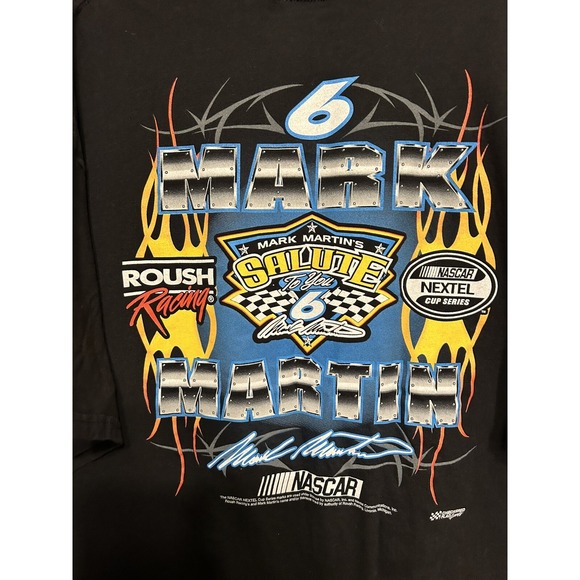 MARK MARTIN #6 SALUTE TO YOU NASCAR VINTAGE‎ BLACK T SHIRT SIZE 3XL DOUBLE SIDED - Picture 5 of 5